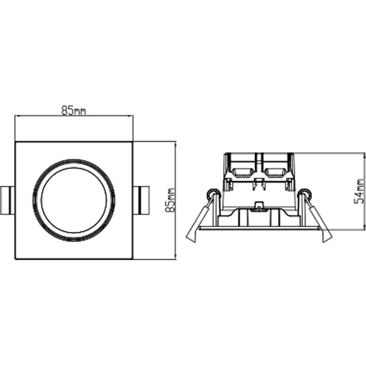 LED Einbaustrahler PAMIR eckig schwenkbar dimmbar Schwarz 5,5W Deckenbeleuchtung – Bild 6