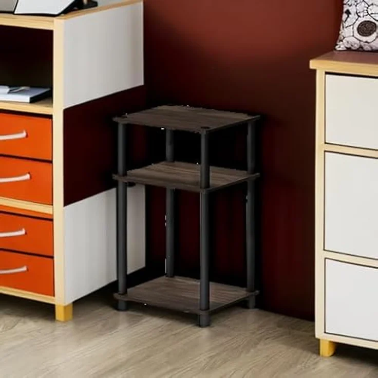 Furinno Just Sofatisch, Couchtisch, Beistelltisch, mit 3 Ebenen, Columbia Walnut / Schwarz, 29. 2 (Breite) x 57. 9 (Höhe) x 34 (Tiefe) cm – Bild 6
