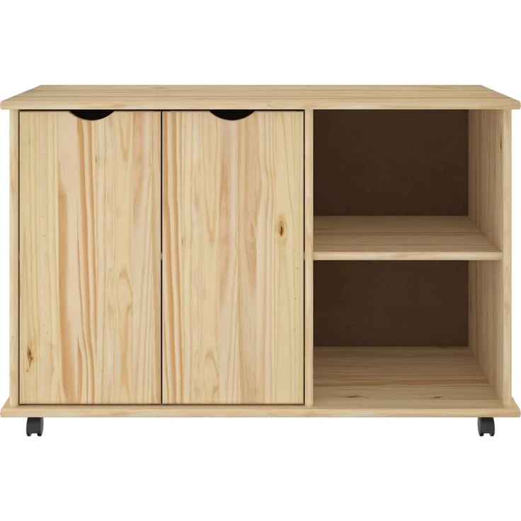 vidaXL Rollschrank Mit Rad Braun 100 x 39 x 65,5 cm Massivholz Kiefer 42032399 – Bild 4