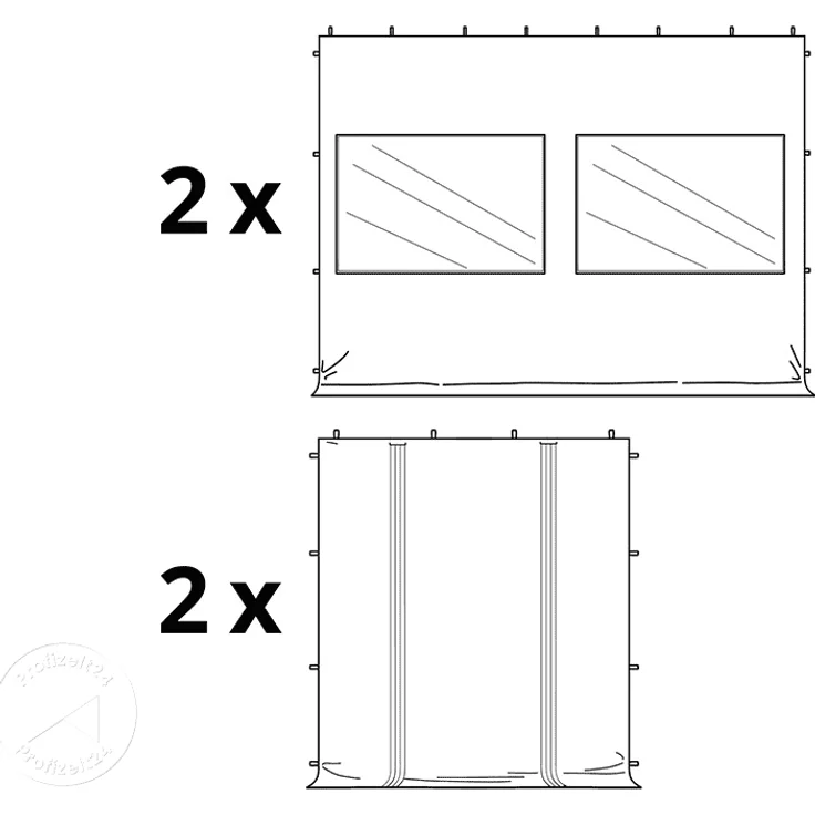3x4,5 m Faltpavillon, PREMIUM Stahl 40mm, Seitenteile mit Panoramafenstern, weiß – Bild 3