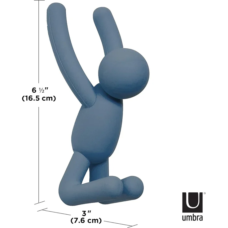 Umbra Stäbchen Garderobenhaken – Moderne und Platzsparende Garderobenleiste Grau & Buddy Haken – Dekorative Wandhaken Garderobe für Jacken, Schals, Taschen, Rucksäcke, Handtücher und Mehr, 3er-Set – Bild 6
