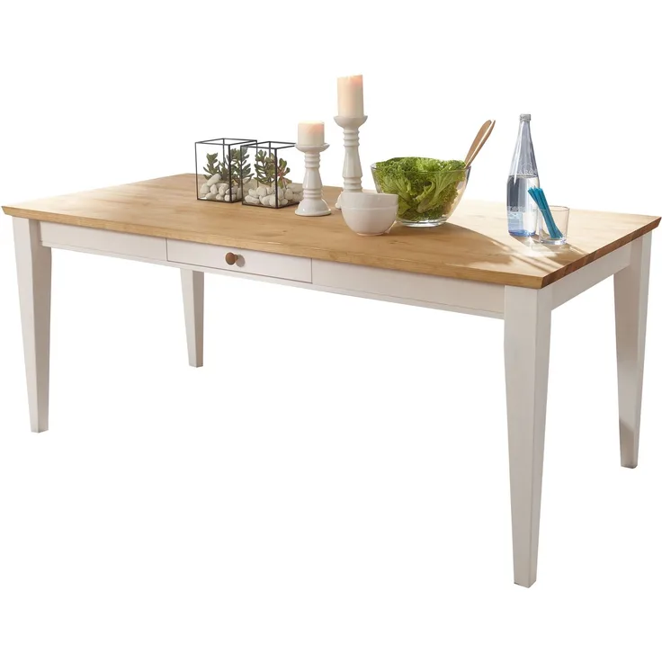Esstisch >WZ-0133< (BxHxT: 180x75x90 cm) in weiß - 180x75x90 (BxHxT)