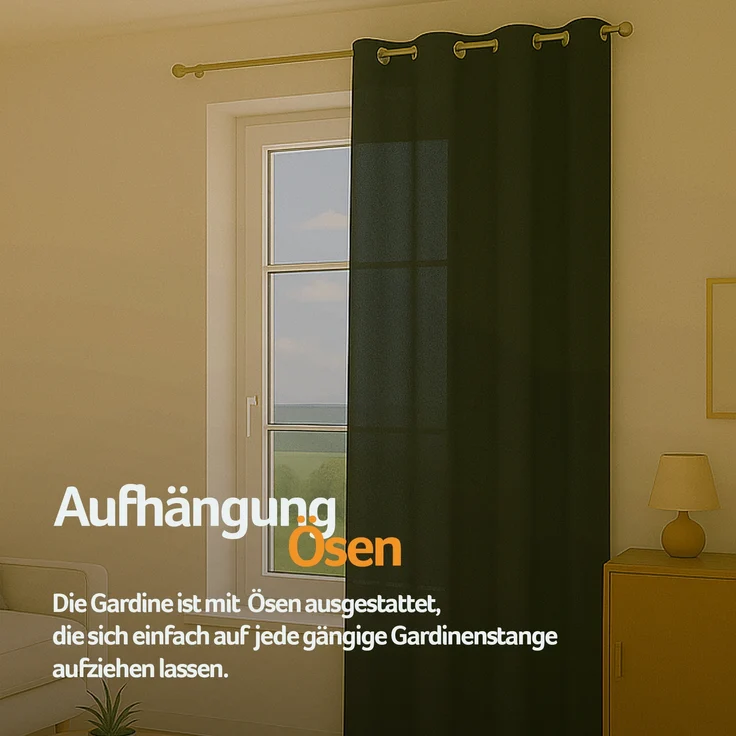 Bestlivings Blickdichte, Gardine mit Ösen, in vielen Größen und Farben Schwarz 140x225 cm – Bild 6