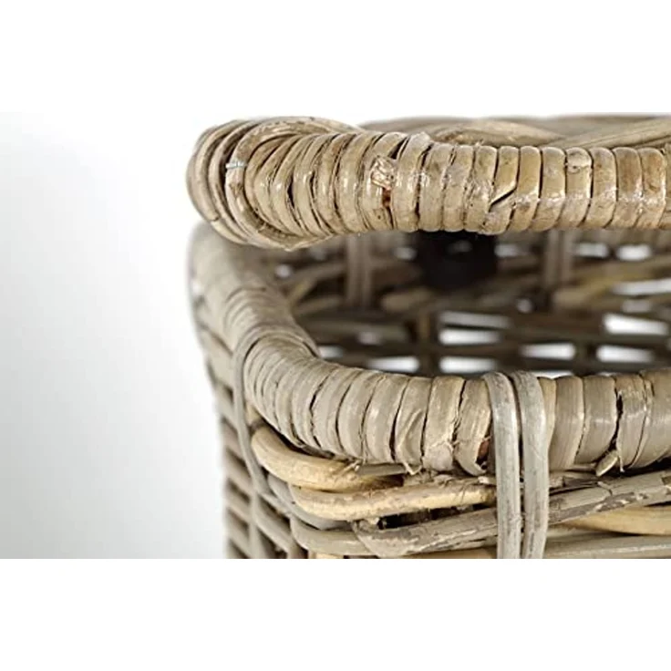 Kobolo Aufbewahrungskorb Universalkorb mit Deckel - Rattan kubu grey 1870 – Bild 4