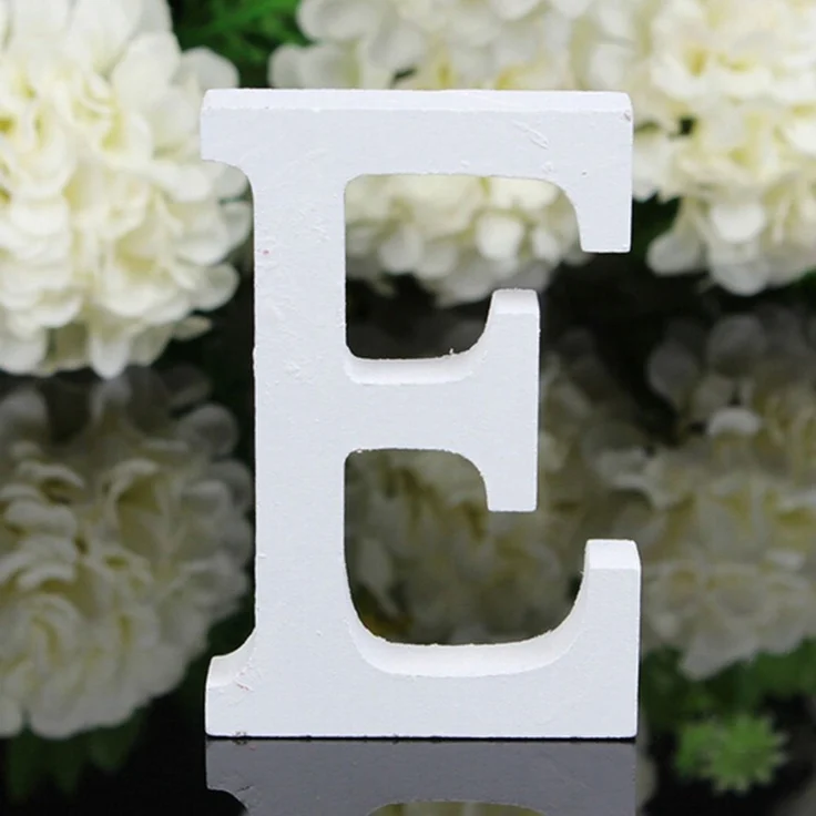 Freeas Weiß Holzbuchstaben 8 cm für Wanddeko & Basteln (E) | Buchstaben Holz zum Selberbemalen für DIY-Bastelprojekte, Kinderzimmer, Geburtstage, Hochzeitsfeiern und Namensschild-Deko