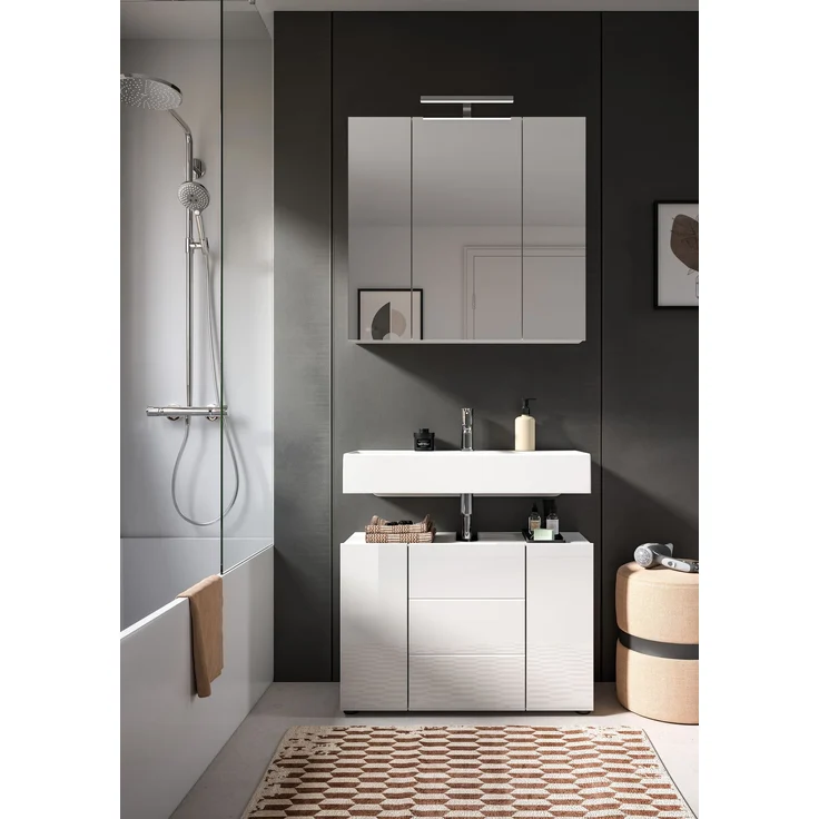 Badezimmerset Vira III - Weiß / Weiß Hochglanz – Bild 6