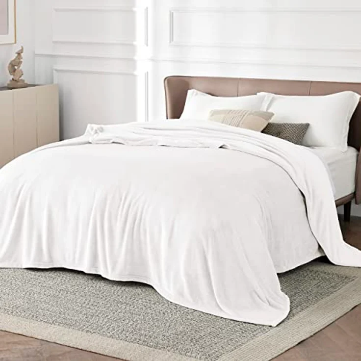 BEDSURE Kuscheldecke Flauschig Decke Fleecedecke - Wohndecke Warm Winter Weich, Sofadecke XXL, Decke Couch Blanket, Kuscheldecke Große, Wohn- & Kuscheldecken 220x240 cm, Sofa überwurfdecke Weiß – Bild 3