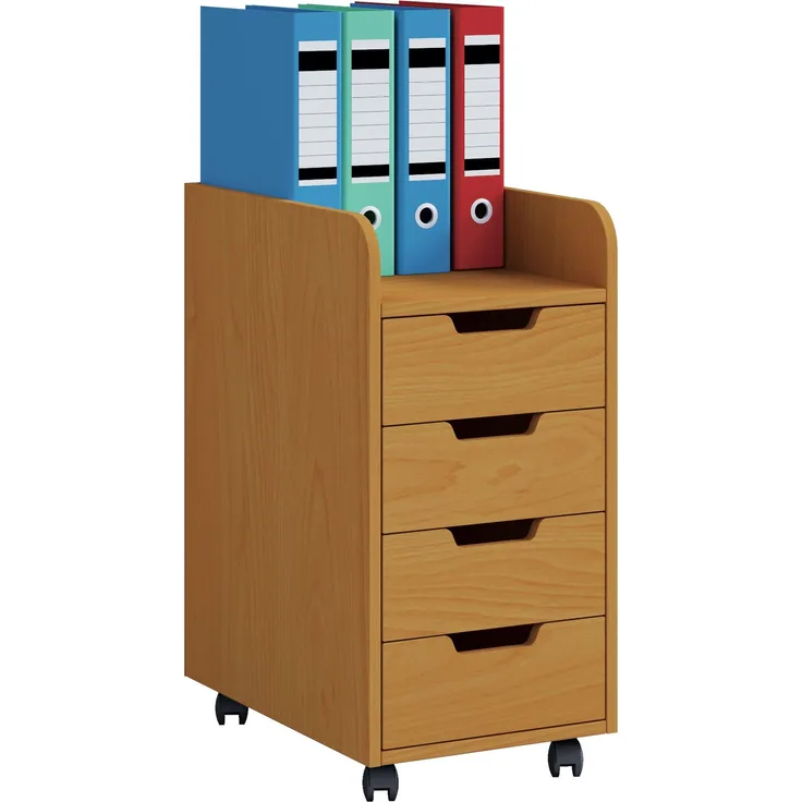 VCM Rollcontainer Konal 913234 Buche H. 65 x B. 33 x T. 40 cm