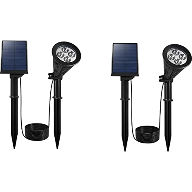 Lumisky H42cm SPIKY AWAY W34, 2er Set LED-Solarstrahler mit kaltweißer Beleuchtung, IP44 spritzwassergeschützt, bis zu 12 Stunden Laufzeit – Bild 1