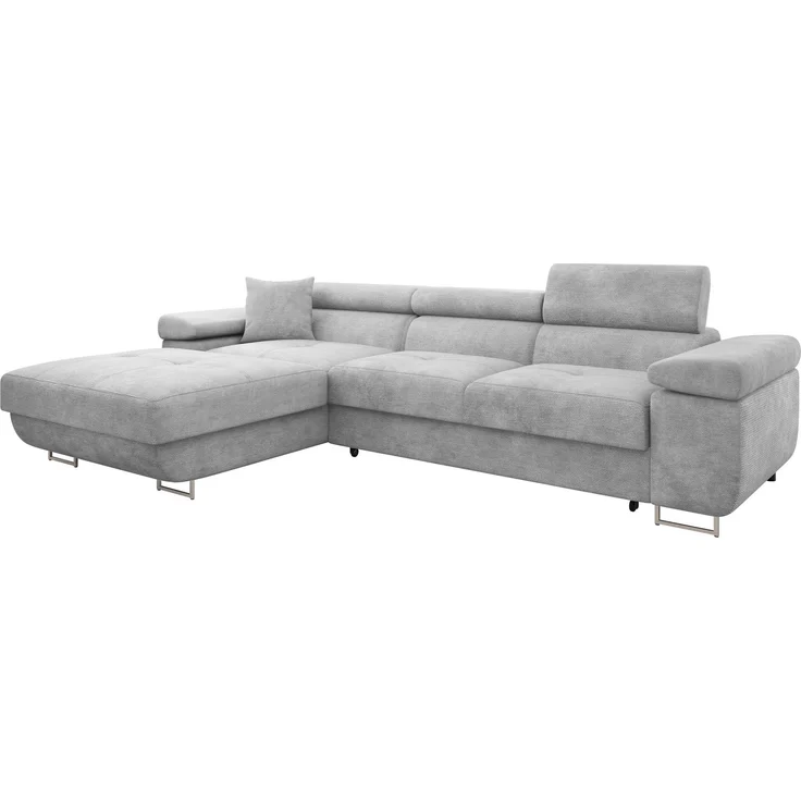 Ecksofa Torezio Mini mit Bettkasten, Schlaffunktion und Einstellbare Kopfstützen (Farbe: Lumo 65, Seite: Links) – Bild 1