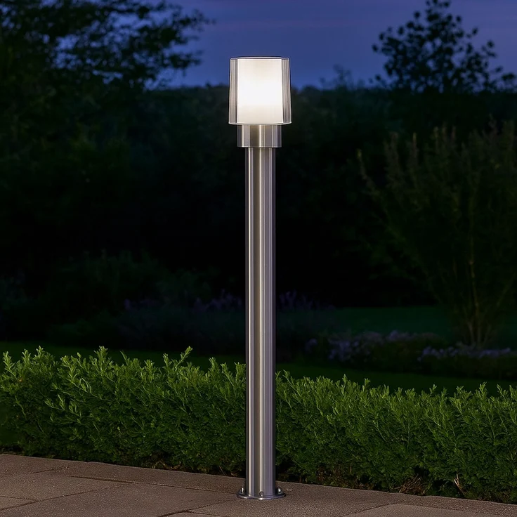 RGB LED Stehleuchte, Edelstahl, silber, weiß, H 80 cm – Bild 5