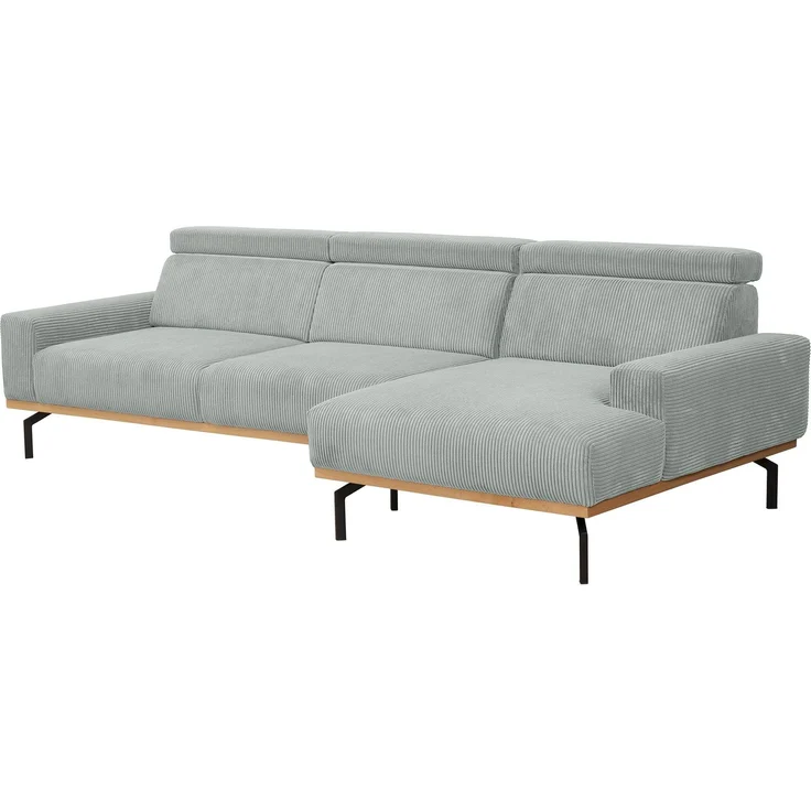 Sofa mit Longchair rechts Katrien Cordstoff silber – Bild 4