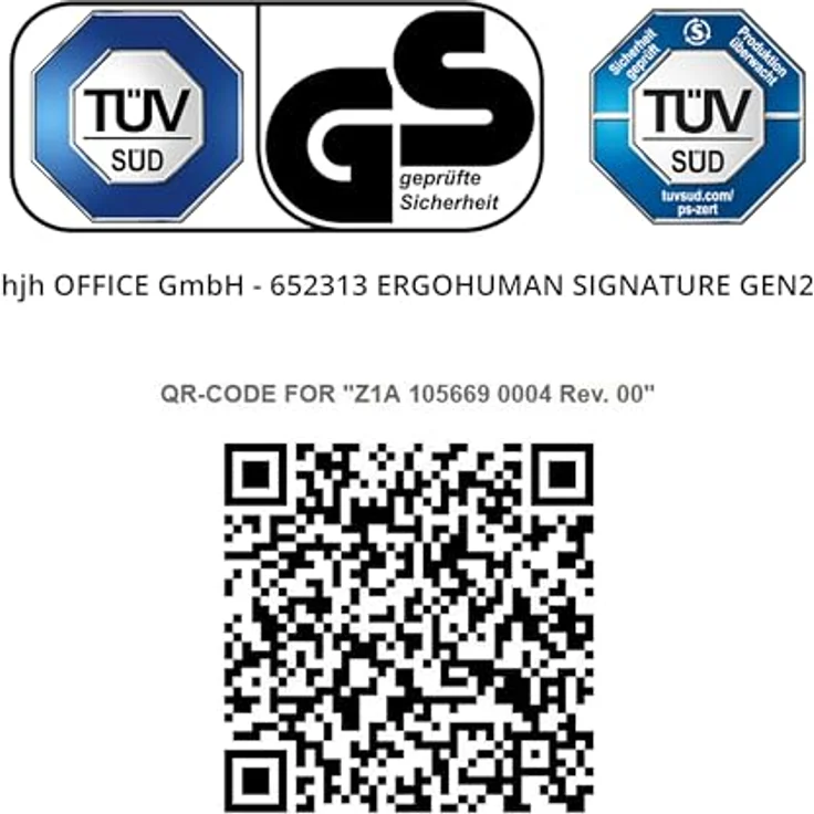 hjh OFFICE Bürostuhl ergonomisch ERGOHUMAN Signature GEN2 Originales Design, Bürosessel mit Flexibler Lendenwirbelstütze, Netzbespannung, Schwarz – Bild 5