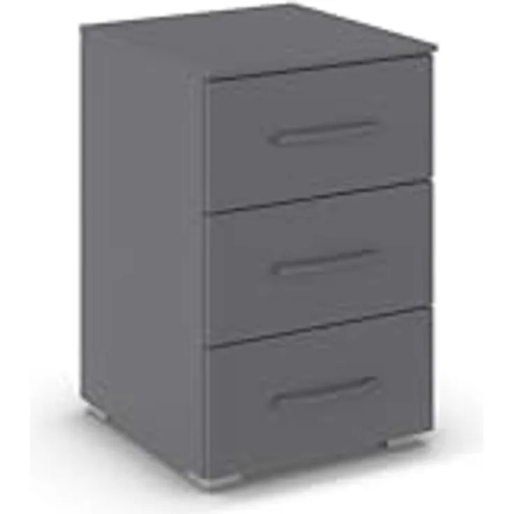 rauch Aditio Box, Nachttisch, 3 Schubladen, mit Softclose-Funktion, Farbe Grau metallic, BxHxT 40x61x42cm