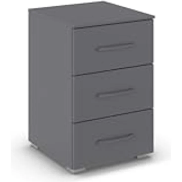 rauch Aditio Box, Nachttisch, 3 Schubladen, mit Softclose-Funktion, Farbe Grau metallic, BxHxT 40x61x42cm – Bild 1