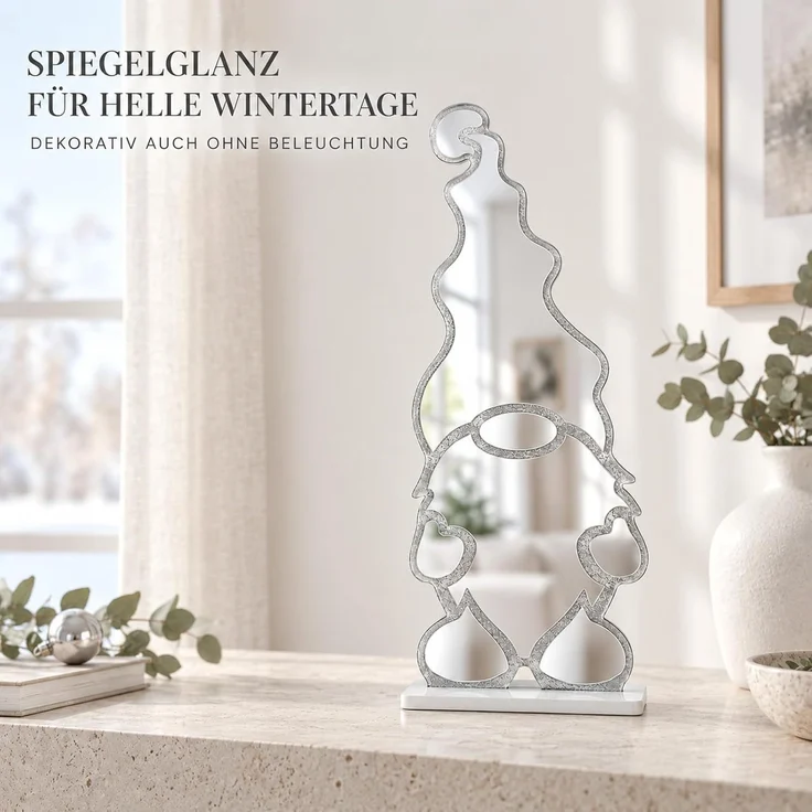 LED Infinity Spiegel Wichtel 45 cm mit Timer, Weihnachtsdeko für drinnen – Bild 8