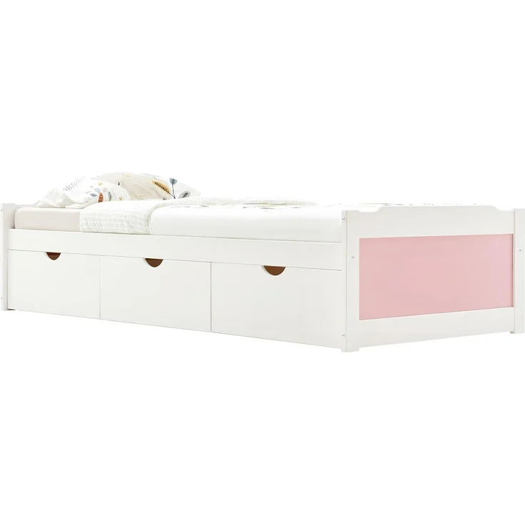 IDIMEX Funktionsbett MIA, Gästebett Jugendbett Stauraumbett in 90 x 200 cm weiss/rosa – Bild 8