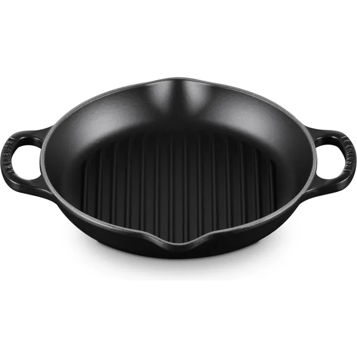 Le Creuset Signature Grillplatte rund 25 cm Schwarz - Schwarz - 25 bis 28 cm