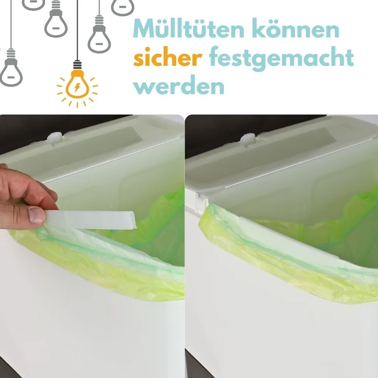 Mülleimer Küche 3 Fächer Groß Mülltrennsystem 70 Mülltrennung Mülltrenner Abfallsammler Müllsortierer 3Fach Müllsystem Küche Abfall & Recycling – Bild 3