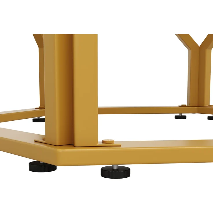 Esstisch-Set (5-teilig), Esstisch-Set mit 4 Stühlen, Küchentisch-Set, runder Esstisch mit 100 cm Durchmesser und goldenen Metallbeinen, weiße MDF-Tischplatte, Esszimmerstühle aus dunkelgrün Samt--Mehrfarbig--78x65.99x15.01cm--YOUDENOVA – Bild 9