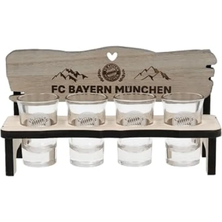 FC Bayern München Gläser-Set FC Bayern München I Schnapsbank-4er I Schnapsgläser I Stamperl, Glas