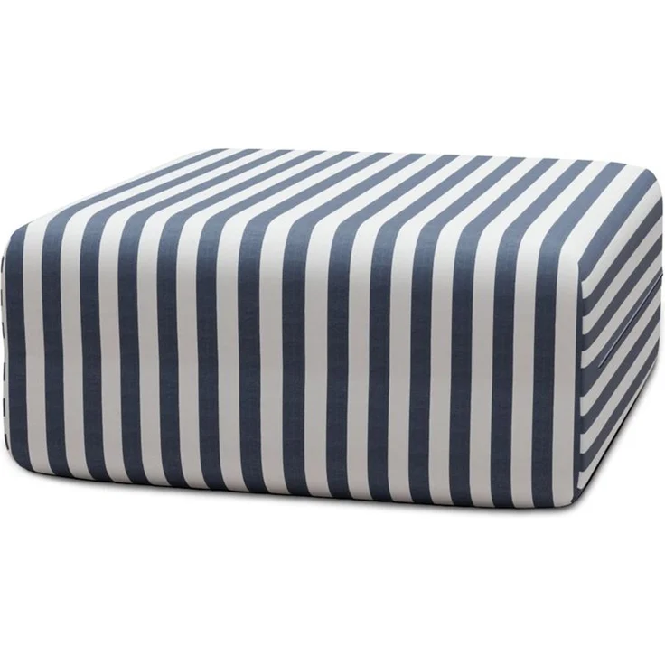 Outdoor-Pouf mit Streifen, weiß und dunkelblau – Bild 1