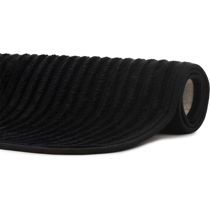 Gözze Badematte Berlin, Höhe 7 mm, rutschhemmend beschichtet, fußbodenheizungsgeeignet, Polyester, rechteckig, Badteppich, Uni Farben, Cord Optik, waschbar – Bild 3