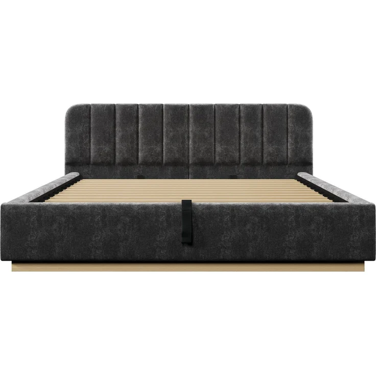 Polsterbett mit LED-Beleuchtung und Stauraum, 180x200 cm, gepolsterter Kopfteil, Doppelbett, Stauraumbett, Chenille – Bild 8