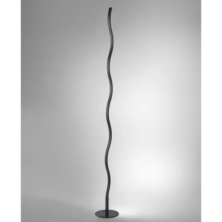 LED Stehleuchte, Wellen Design, schwarz, H 120 cm – Bild 6