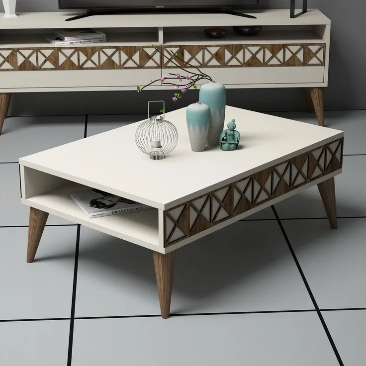 Skye Decor 'Line - Cream' Couchtisch, Creme, 90 x 34,6 x 60 cm