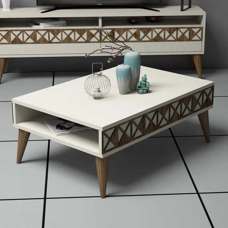 Skye Decor 'Line - Cream' Couchtisch, Creme, 90 x 34,6 x 60 cm – Bild 1