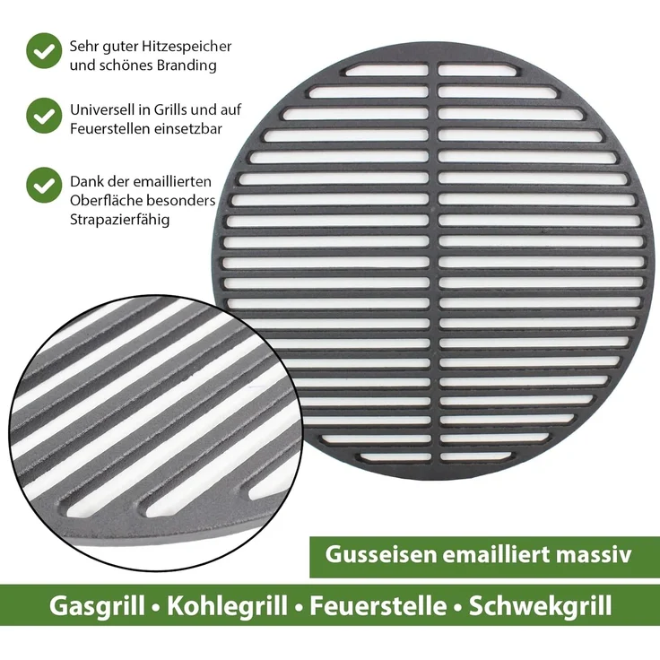 Trutzholm Grillrost rund, Gusseisen emailliert schwarz, Ø 54,5 cm – Bild 4