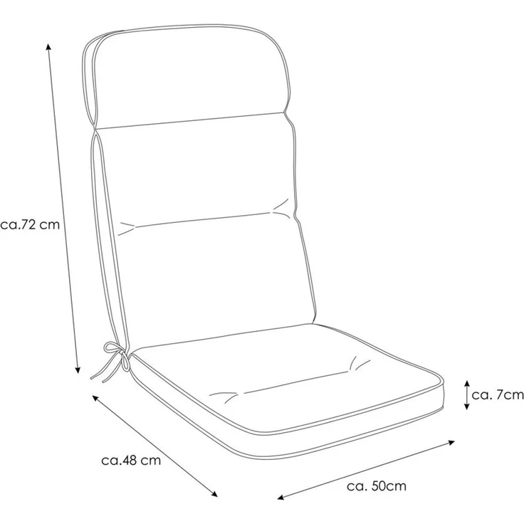 KETTtex Dessin 586 - Hochlehner 120 x 50 x 7 cm – Bild 2