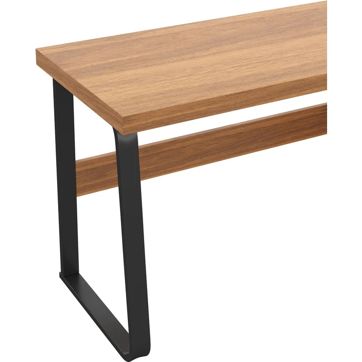Flieks Schreibtisch 161 x 54 x 76.4 cm mit offenem Ablagefach, geräuscharmer Schublade und Stahlgestell, Walnussfarben – Bild 9