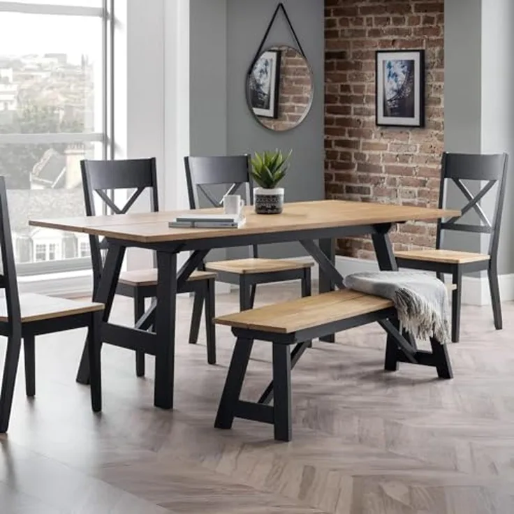 Julian Bowen Hockley Esstisch, Schwarz/Eiche