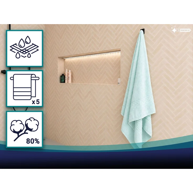 ZOLLNER Duschtücher 5er Set, 70x140 cm, grün, Baumwollmix – Bild 2
