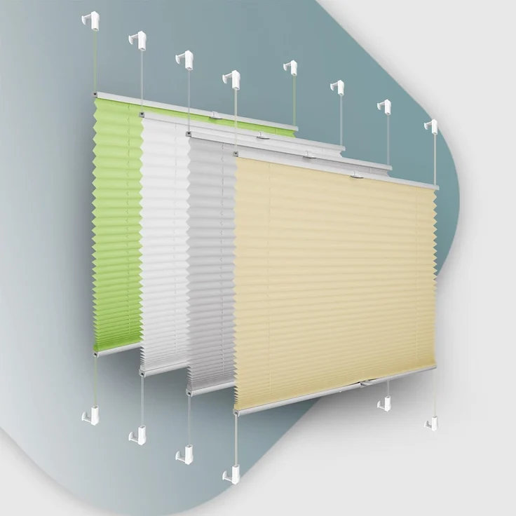 Plisseerollo ohne Bohren Klemmfix 100x120 cm(BxH) Creme Jalousie Sonnenschutz Easyfix Faltrollo Lichtdurchlässig Rollo für Fenster & Tür – Bild 1