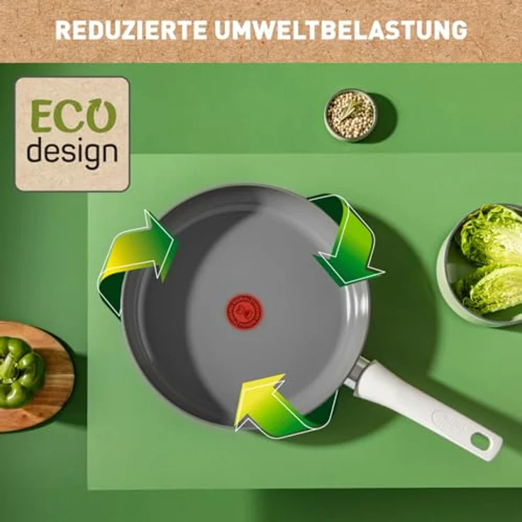 Tefal C42706 Renew On Bratpfanne 28 cm | Keramikversiegelung | umweltfreundlich recycelt | Thermo-Signal für alle Herdarten Induktion | Unbedenklich | Grau – Bild 5