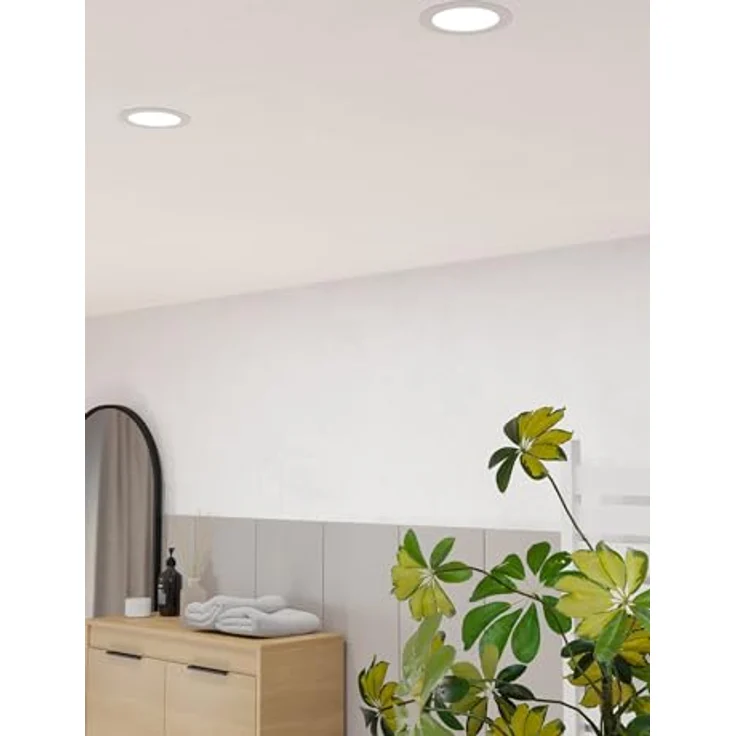 EGLO Fueva 6, runder LED Einbaustrahler für Badezimmer, IP44 Spritzwasserschutz, anpassbare Lichtfarbe 2700K/4000K/6500K, weiß – Bild 4