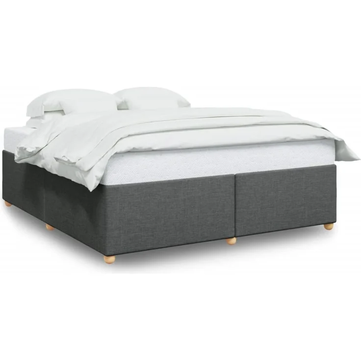 vidaXL Bettgestell ohne Matratze Dunkelgrau 180x200 cm Stoff 3284751 – Bild 2