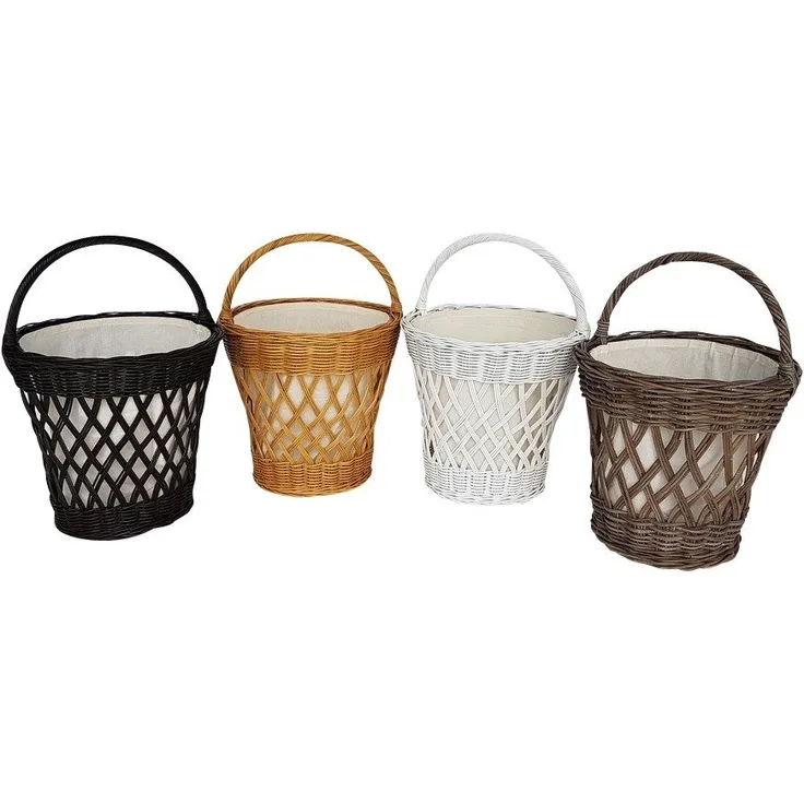 Fester handgemachter Tragekorb "Selly" aus Rattan, braun