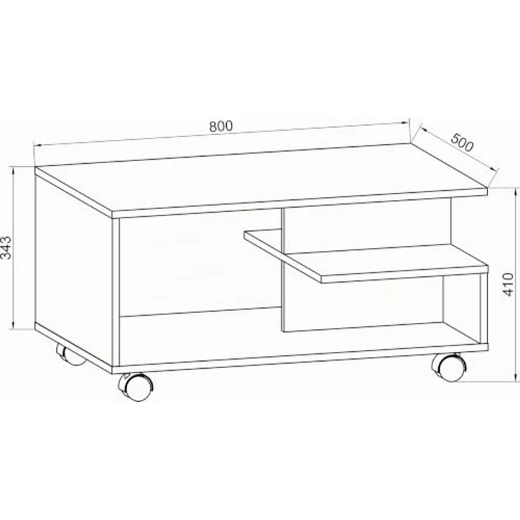 VCM Beistelltisch & Couchtisch Stango 916989 Weiß H. 41 x B. 80 x T. 50 cm – Bild 2