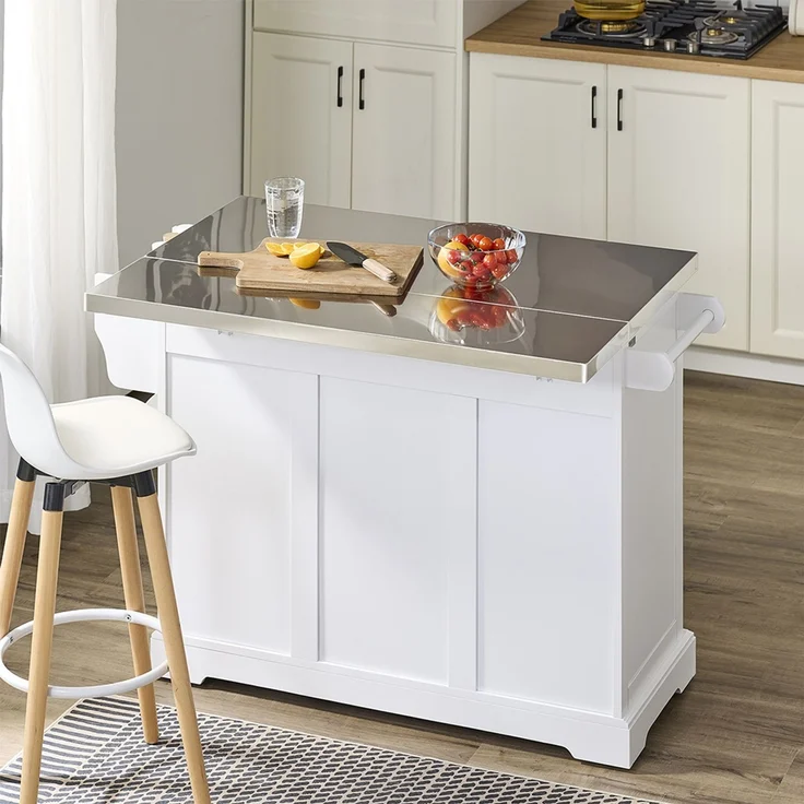 SoBuy FKW128-II-ST Küchenwagen, MDF, Lackiert, Weiß, 107 x 91 x 71 cm – Bild 9