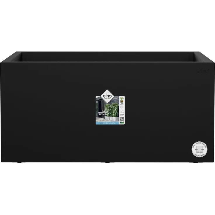 elho Vivo Next Lang 60 - Blumentopf für Innen & Außen - Pflanzentopf groß Draußen - L 59. 0 x H 29. 2 cm - Schwarz/Living Schwarz