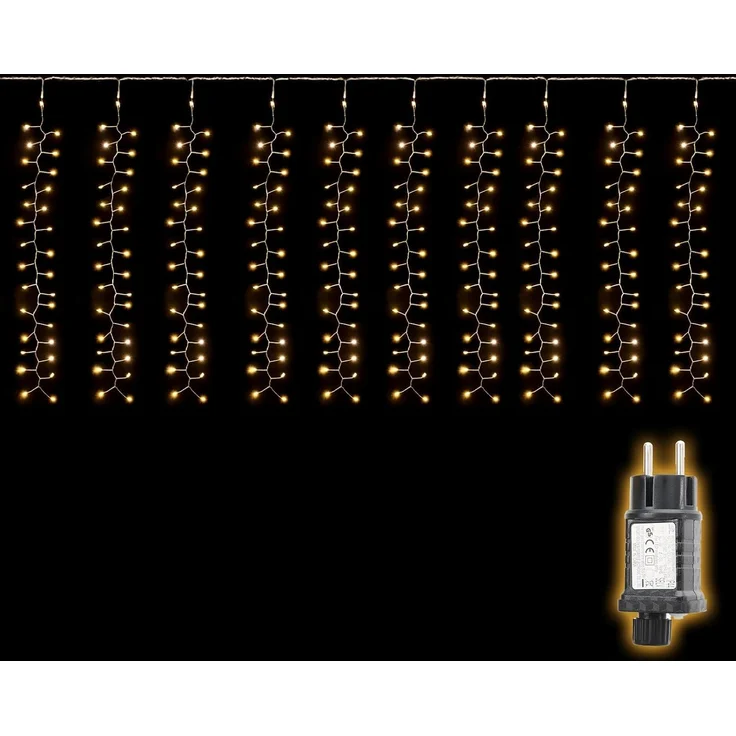 SALCAR 3x1m 300er LED Eisregen Fenster aus Kupferdraht, Wasserdicht LED Lichtervorhang Cluster Lichterkette mit 8 Mod – Bild 1