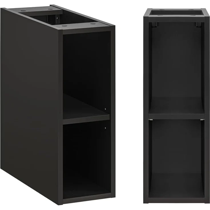 Waschtisch mit Regal und Aufsatzwaschbecken XANTEN-56 in anthrazit mit Eiche Nb. schwarz gerillt, B/H/T: ca. 80,6/74,2/46,5 cm – Bild 4
