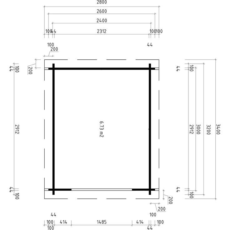 Fjordholz Gartenhaus Modell Max 44 B Grau – Bild 2