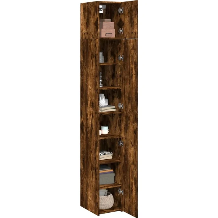 vidaXL Hochschrank Schmal Räuchereiche 30x42,5x225 cm Holzwerkstoff 3281263 – Bild 3