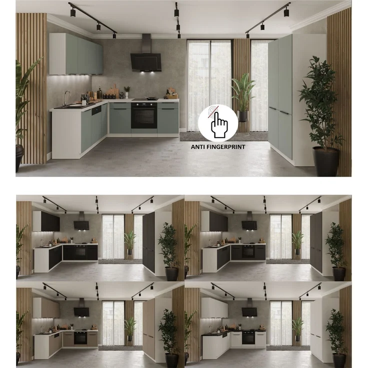 Winkelküche ARIA K-WH ECKE 1 - 215 x 220 + 120 cm Anti Fingerprint Küchenzeile Küchenblock Singleküche Einbauküche Küche Eckküche – Bild 15