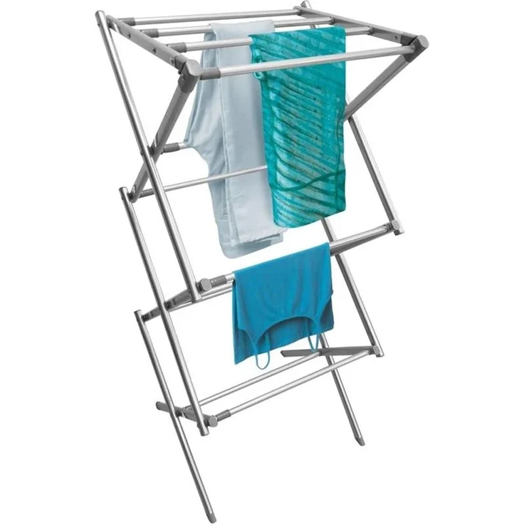 mDesign Turmwäscheständer Wäscheständer Standtrockner Metall Silber/Grau – Bild 6